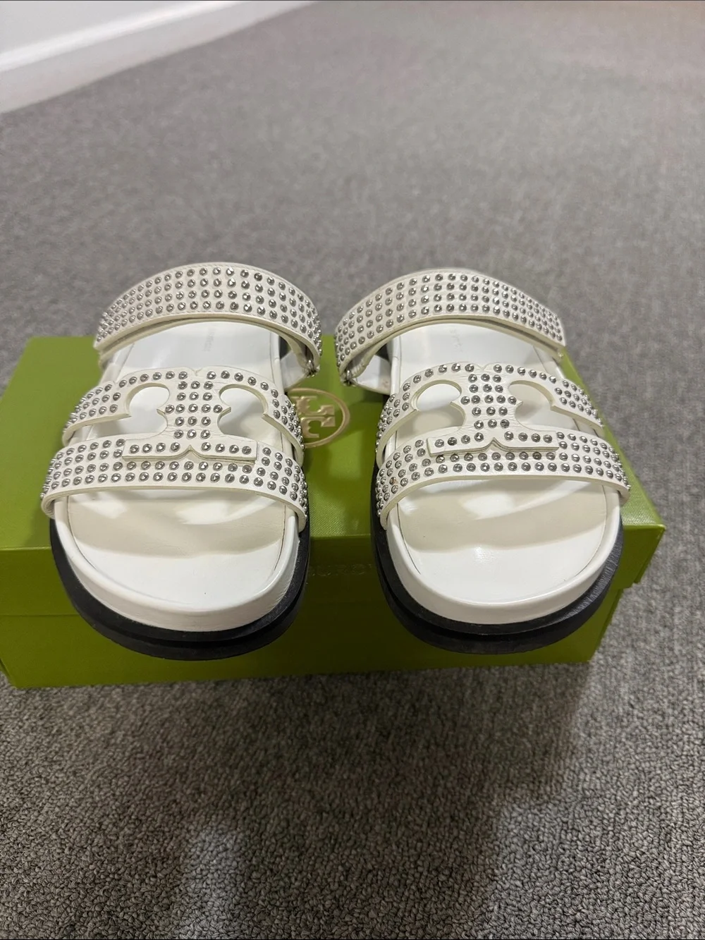 Tory Burch INES stud sport slides size 7